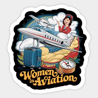 women in aviation Sticker